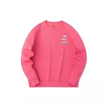 Anta Напечатанный буквенный круглый вырез пуловер длинный рукав толстовка женская толстовка Muyu-Red 162318714-4 L