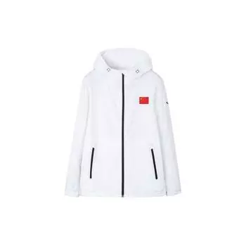 Anta National Team Equipment Tech однотонная ветровка с капюшоном на молнии, мужские куртки чисто-белого цвета 152310719-1 L