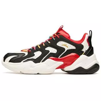 Anta Нескользящие износостойкие низкие мужские кроссовки Dad Shoes черные белые красные 112018882-11 39