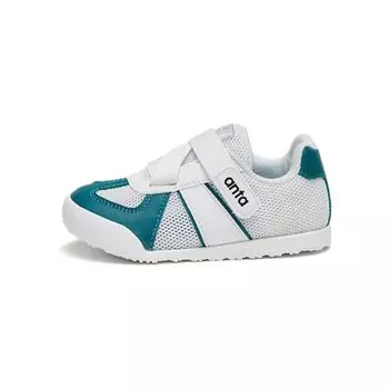 Anta Non-Slip Wear-Resistant Breathable Low-Top Sports Casual Shoes Baby Sneakers White Green A322320065-1 22