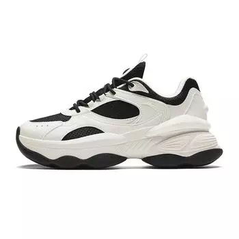 Anta Nut Thick Sole Height Increasing Low Top Casual Shoes Women sneaker White Black 922418885-5 36.5