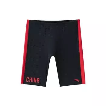 Anta Облегающие плавки с боковым принтом, мужские плавки, черный, красный 1823531458-2 M