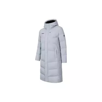 Anta Однотонная длинная куртка-пуховик с капюшоном и застежкой-молнией для мужчин, верхняя одежда, Mudstone 152411901-1 2XL