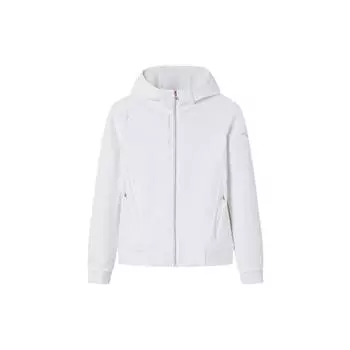 Anta Однотонная флисовая куртка с капюшоном на молнии, женские куртки Paper-White 162347718-1 S