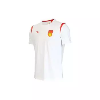 Anta Однотонная футболка с принтом логотипа и буквами, свободная, с круглым вырезом и коротким рукавом, унисекс, белая 452210707-1 XXL