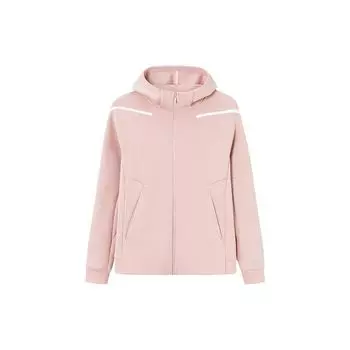 Anta Однотонная куртка-кардиган на молнии с капюшоном, женские куртки Xiangfei-Pink 162417712-1 XS