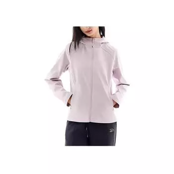 Anta Однотонная куртка на молнии с капюшоном, удобная дышащая, повседневная, женские куртки Healing-Pink 962447605-2 XL