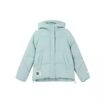 Anta Однотонная куртка-пуховик с капюшоном на молнии для женщин, верхняя одежда, цвет «панцирь краба», зеленый 162348901-4 2XL