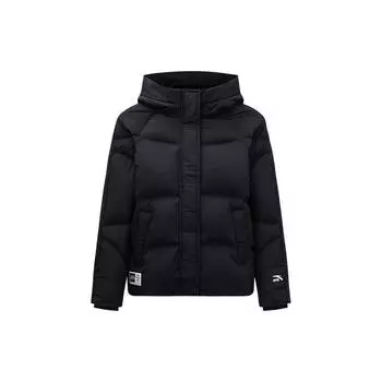 Anta Однотонная куртка-пуховик с капюшоном на молнии для женщин, верхняя одежда, черный цвет 162348901-3 L