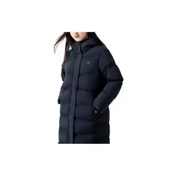 Anta Однотонная куртка-пуховик с капюшоном на молнии для женщин, верхняя одежда, черный цвет 962347915-2 XL