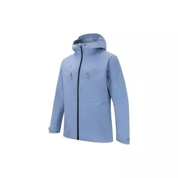 Anta Однотонная мужская куртка Water Shell с капюшоном и длинным рукавом, серо-синяя 952337604-3 XL