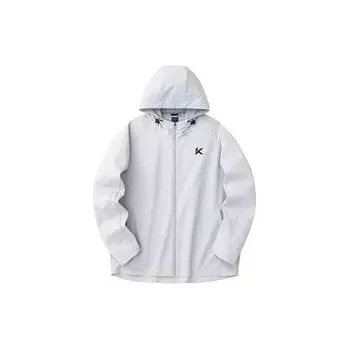 Anta однотонная спортивная куртка на молнии с капюшоном для бега, мужские куртки, облачно-серый цвет 952411602-2 3XL