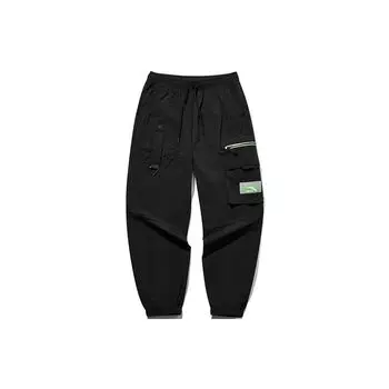 Anta однотонные рабочие брюки Jogger на шнурке мужские, черные 152138511-1 M