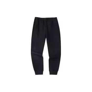Anta Однотонные трикотажные флисовые спортивные штаны мужские, черные 152247328-3 M