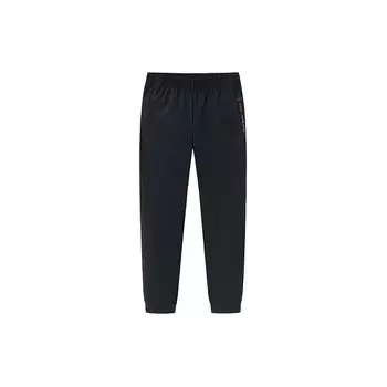 Anta Однотонные зауженные трикотажные спортивные брюки женские, черные 162417327S-1 S