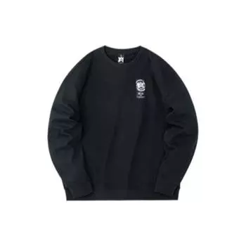 Anta Однотонный флисовый пуловер с графическим принтом, мужские толстовки с капюшоном, черный цвет 152241738N-4 2XL