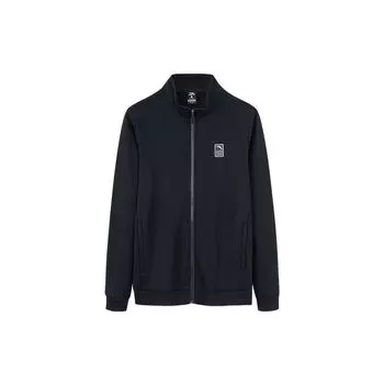 Anta однотонный логотип с нашивкой-стойкой и воротником-стойкой на молнии, толстовка на флисовой подкладке, мужская верхняя одежда, черная 952237735-3 M