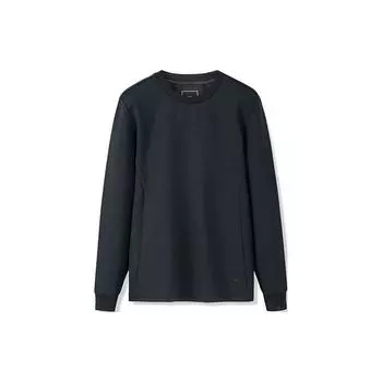 Anta Однотонный свитер с круглым вырезом, спортивная толстовка с длинным рукавом, мужская толстовка, черная 152240715-3 S