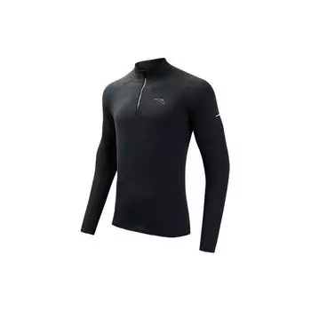 Anta Однотонный свитер с воротником-стойкой и длинным рукавом, мужские топы, черный цвет 152345407-5 2XL