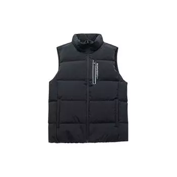 Anta Однотонный жилет с застежкой-молнией и воротником-стойкой, мужской жилет, черный 952247903-3 S