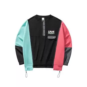 Anta Outdoor Series Color Block Letter Round Neck Comfortable Breathable Versatile Loose Sweatshirt Men sweatshirt 172516705G-1 L
