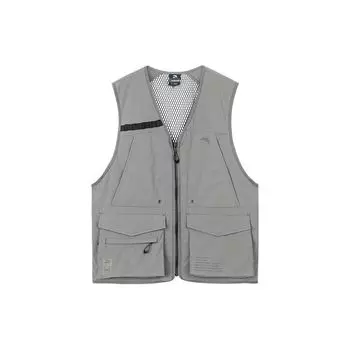Anta Жилет Outdoor Series Color Block на молнии, легкий, свободный, дышащий, без рукавов, мужской, темно-зеленый 152426601-2 M