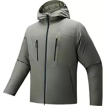 Anta Outdoor Series Letter Loose Hooded Zip Long Sleeve Down Jacket Men Upperwear Bronze 952446906-1 S