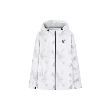 Anta Outdoor Series Letter Print Woven Hooded Sports Jacket Men Jackets White 152311601S-1