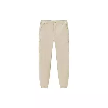 Anta Outdoor Series однотонные флисовые спортивные брюки средней талии с манжетами из мягкой ткани, женские брюки цвета хаки 162346501-1 L