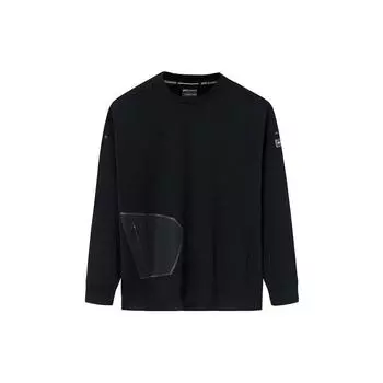 Anta Outdoor Series однотонный влагоотводящий свитер с круглым вырезом, мужская толстовка, базовый черный цвет 152410717-4 M