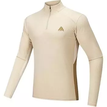 Anta Outdoor Series Simple Stand Collar Versatile Comfortable Quick-Dry Long Sleeve T-Shirt Men Tops 952536401-1 S
