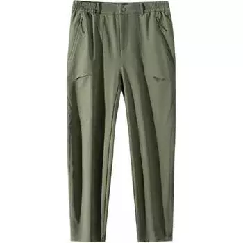 Anta Outdoor Series Solid Color Mid-Rise Comfortable Breathable Straight Leg Knitted Sports Pants Men bottoms Olive-Green 152440511-2 L