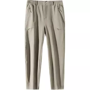 Anta Outdoor Series Solid Color Mid-Rise Comfortable Breathable Straight Leg Knitted Sports Pants Men bottoms Moka-Khaki 152440511-1 M