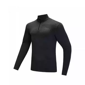 Anta Outdoor Series Solid Color Stand Collar Comfortable Breathable Versatile Fleece Thick Warm Sweatshirt Men sweatshirt Basic-Black 152446405N-3 3XL