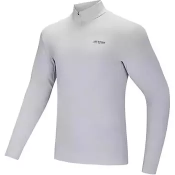 Anta Outdoor Series Solid Color Stand Collar Comfortable Breathable Versatile Fleece Thick Warm Sweatshirt Men sweatshirt Milled-Grey 152446405N-2 M