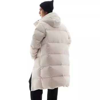 Anta Outdoor Series Solid Color Zipper Hooded Comfortable Breathable Mid-Length Down Jacket Men outerwear Mushroom-Gray 952447920-1 S