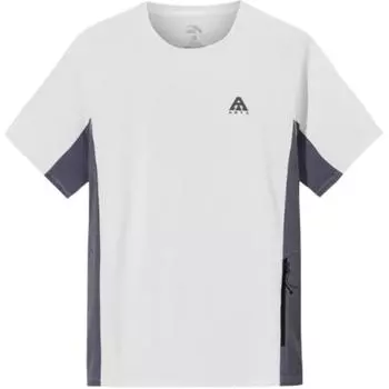 Anta Outdoor Series Sport Casual Simple Color Block Round Neck Pullover Loose Short Sleeve T-Shirt Men T-Shirts Light-Sand-Gray 952526103-4 S