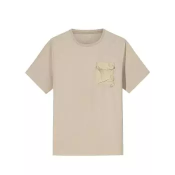 Anta Outdoor Series Sport Casual Simple Solid Color Round Neck Pullover Loose Short Sleeve T-Shirt Men Tops Khaki 152526107-1 S