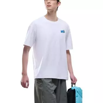 Anta Outdoor Series Sport Leisure Simple Solid Color Round Neck Pullover Loose Short Sleeve T-Shirt Men T-Shirt Pure-White 952526102-1 S