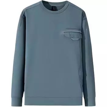 Anta Outdoor Series Sports Casual Simple Solid Color Round Neck Pullover Fleece Sweatshirt Men sweatshirt Yanshan-Blue 152440710-7 S