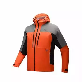 Anta Outdoor Series Storm Armor Color Block Zipper Hooded Comfortable Versatile Casual Waterproof Jacket Men jackets Lighthouse-Red 152516607-2 L