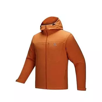 Anta Outdoor Series Woven Sports Zip-Up Hooded Logo Long Sleeve Jacket Men Jackets Red-Clay-Orange 952446607-6 XL