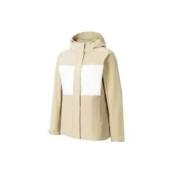 Anta Куртка Outdoor Series с капюшоном на молнии, флисовая подкладка, теплая, три в одном, женская, цвет хаки, белый 162346602-1 M