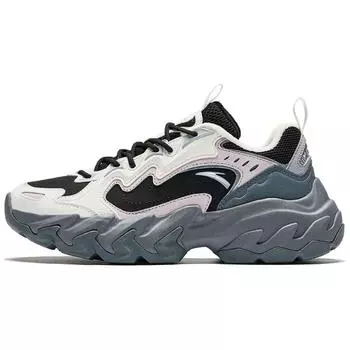Anta Pan Shi Fashion Versatile Wear Resistant Breathable Lightweight Low Top Casual Shoes Women Casual Shoes Beige Black Pink 122448865-6 36