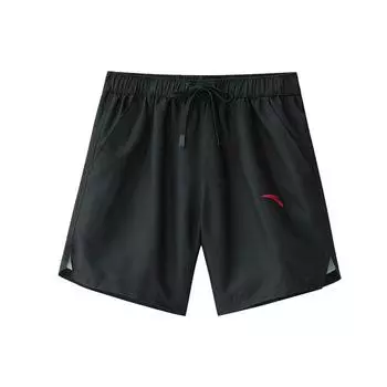 Anta Patterned Breathable Square Swim Trunks Men swimwear Black 1823531450-2 M