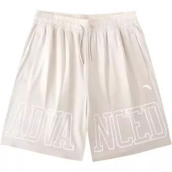 Anta Письмо средней талии шнуровка прямые повседневные шорты мужские шорты второй-серый 952421306-1 S