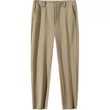 Anta Plain Mid-Rise Zipper Slim Fit Straight Leg Knitted Sports Pants Men bottoms Dark-Khaki 152447507S-1 M