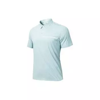 Anta Plain Moisture-Wicking Quick-Dry Breathable Short Sleeve Polo Shirt Men tops Fog-Gray-Green 952427110-3 S