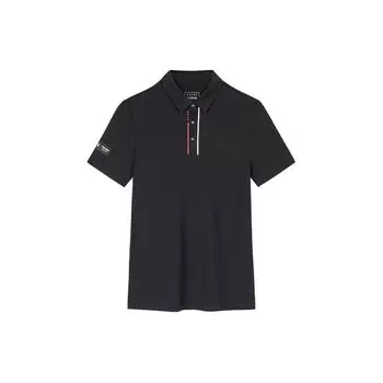 Anta Plain Polo Shirt With Collar Women Tops Basic-Black 162427101-3 L