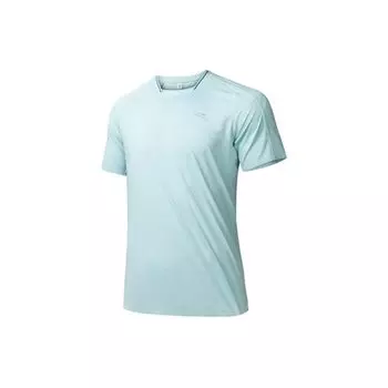 Anta Plain Round Neck Pullover Lightweight Sports Short Sleeve T-Shirt Men Tops Light-Blue 152425119-3 L